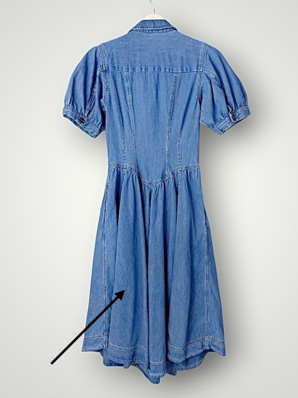 Anthropologie Pilcro Short-Sleeve Denim Midi
Shirt Dress 8 (labeled 14) - Picture 7 of 12